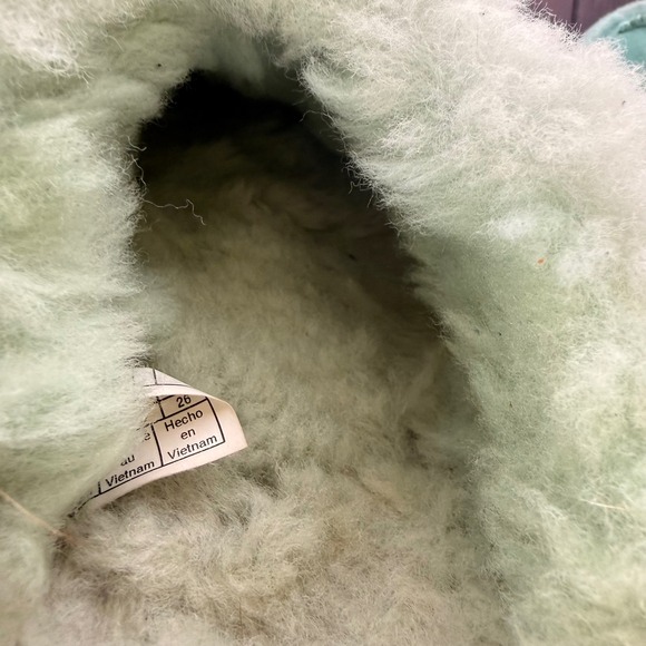 UGG Coquette Mint Green Suede Sheepskin Slippers Womens 9 G1WDQ84CNFJ - Picture 9 of 13